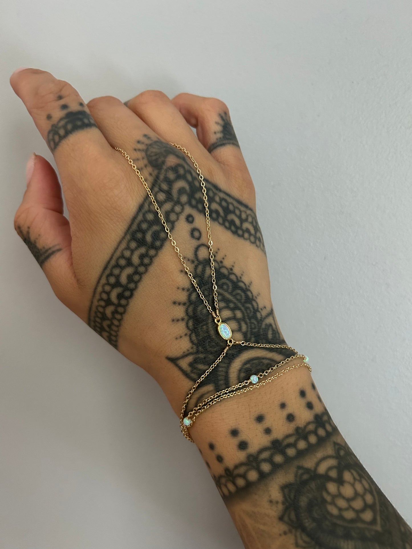 Sarah Opal Hand Bracelet