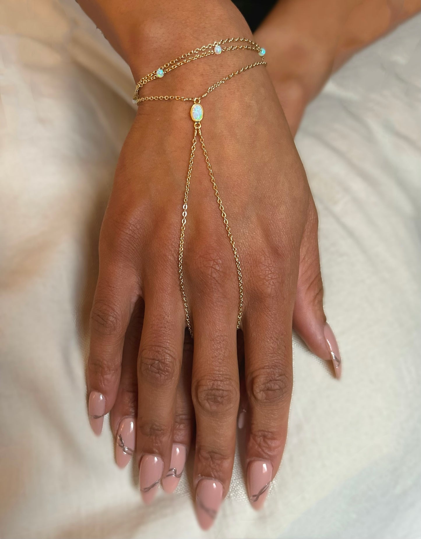 Sarah Opal Hand Bracelet