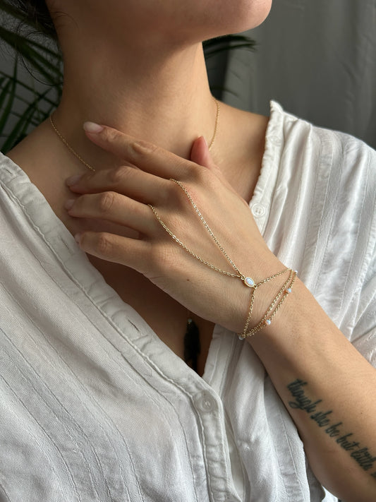 Sarah Opal Hand Bracelet