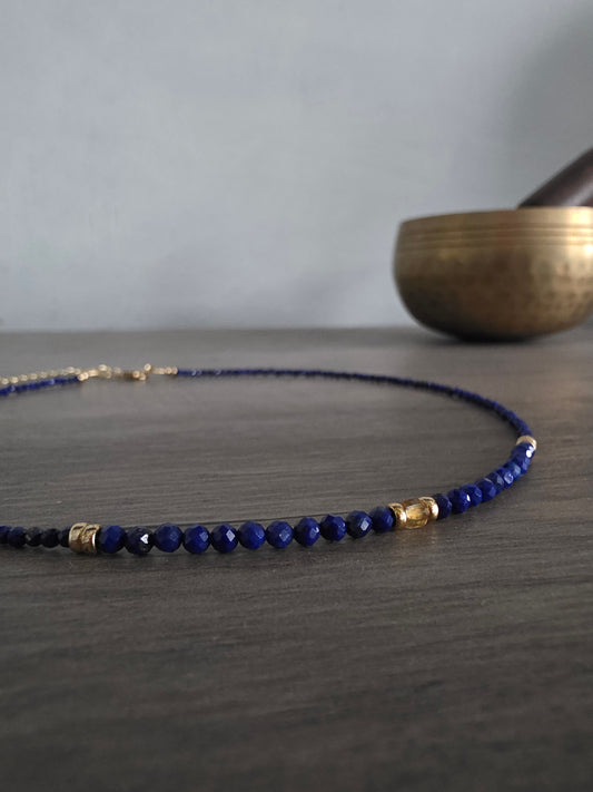 Lapis & Citrine Beaded Necklace